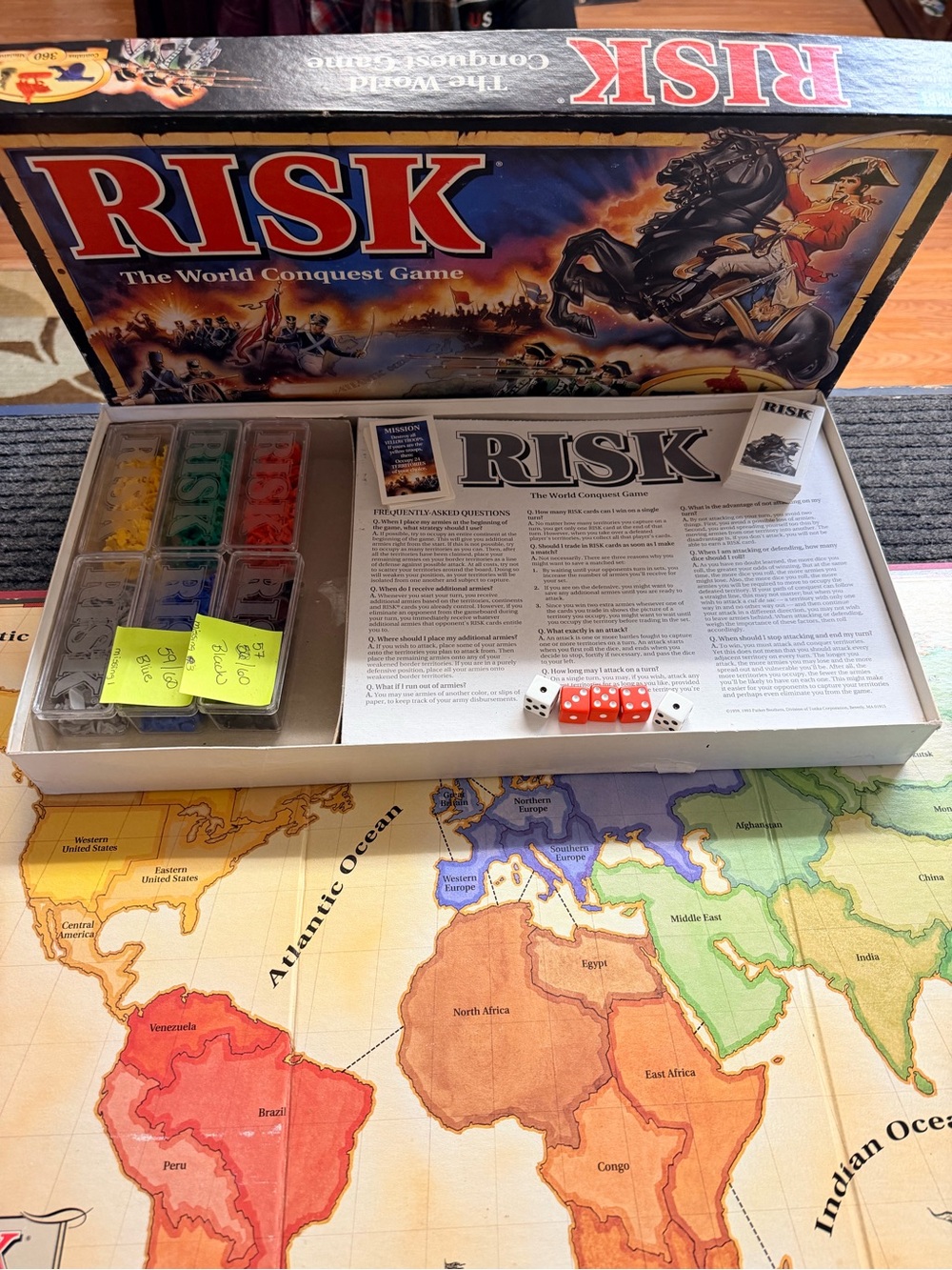 Parker Brothers Risk Board Game the World Conquest Vintage 1993 Edition - Picture 2 of 12